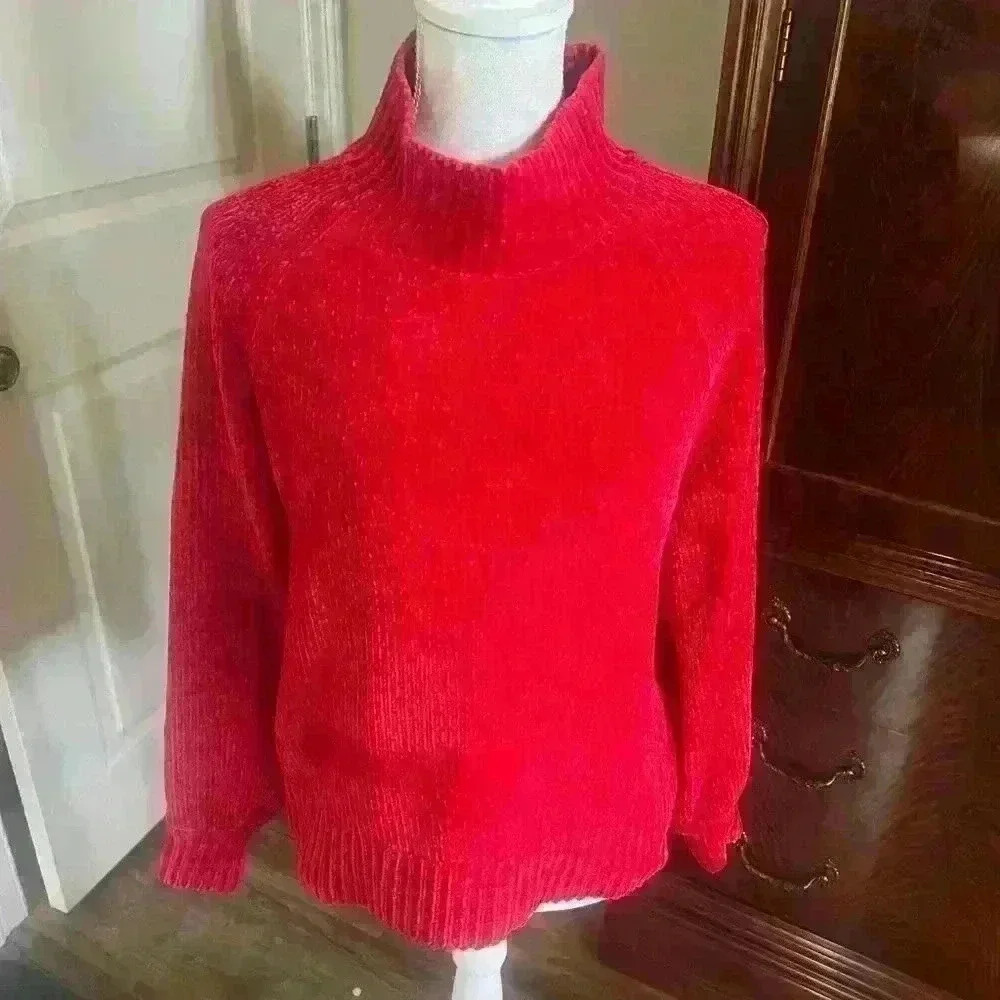 Ann Taylor LOFT red sweater turtle neck. Worn once super soft XS. Long sleeve. - Picture 13 of 15